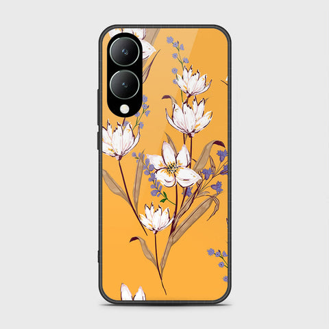 Vivo Y17s Cover- Floral Series - HQ Ultra Shine Premium Infinity Glass Soft Silicon Borders Case