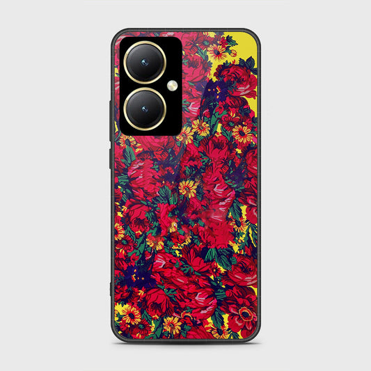 Vivo Y27 Cover- Floral Series - HQ Ultra Shine Premium Infinity Glass Soft Silicon Borders Case