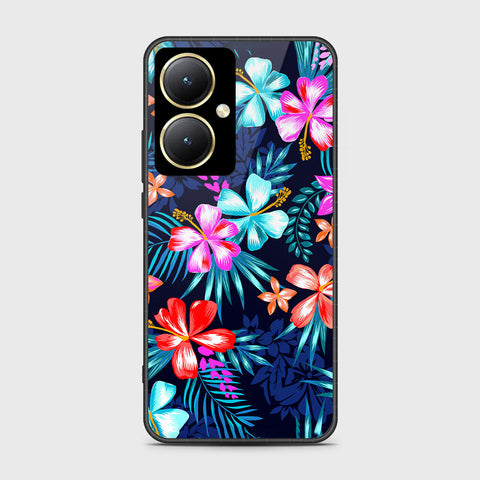 Vivo Y35 Plus Cover- Floral Series - HQ Ultra Shine Premium Infinity Glass Soft Silicon Borders Case