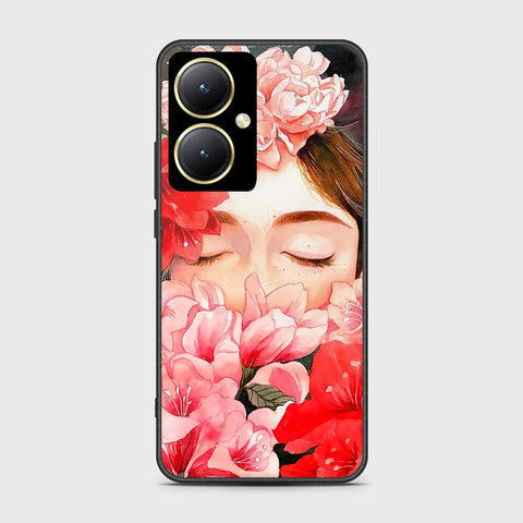 Vivo Y27 Cover- Floral Series - HQ Ultra Shine Premium Infinity Glass Soft Silicon Borders Case