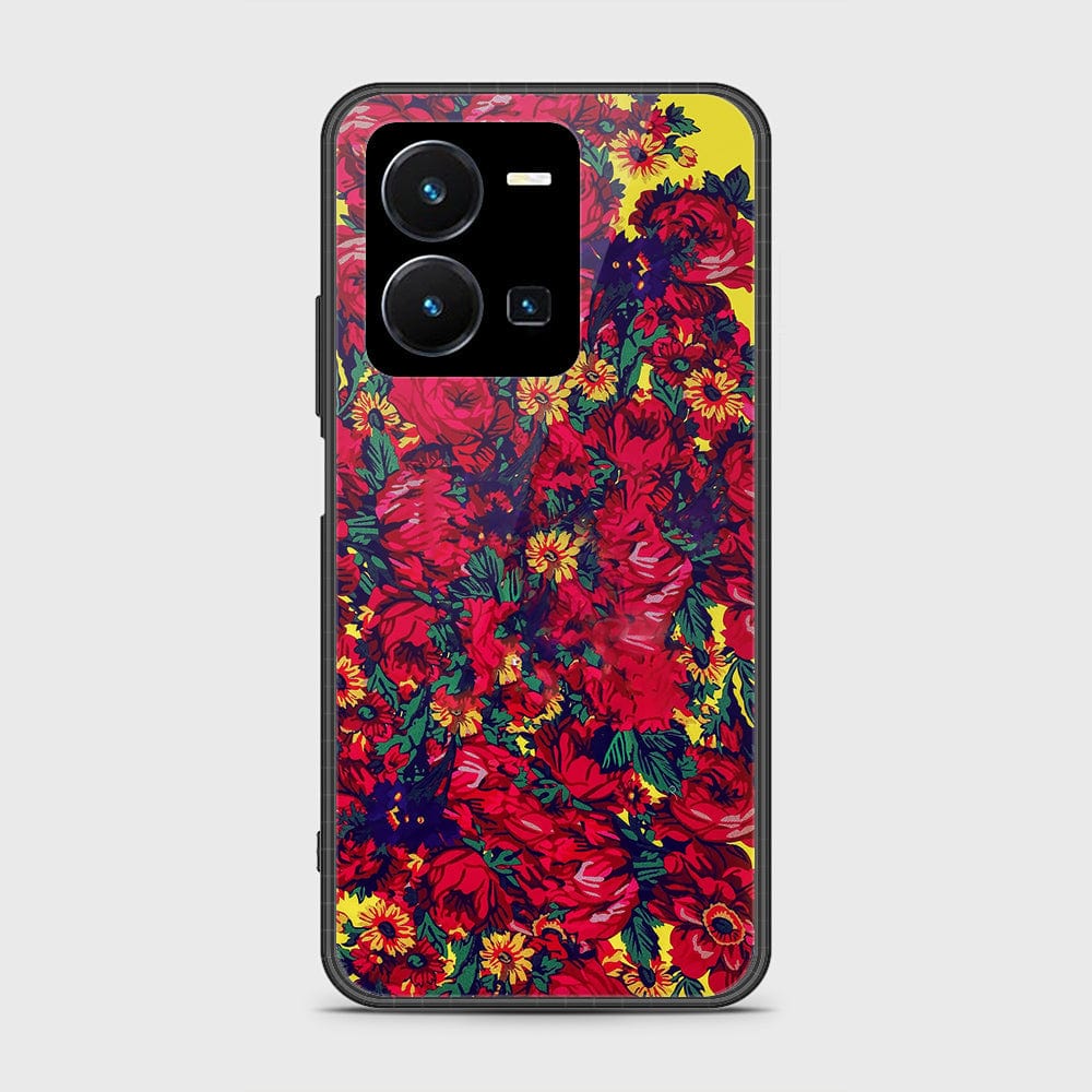 Vivo Y35 4G Cover- Floral Series - HQ Ultra Shine Premium Infinity Glass Soft Silicon Borders Case