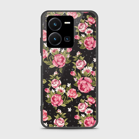 Vivo Y35 4G Cover- Floral Series - HQ Ultra Shine Premium Infinity Glass Soft Silicon Borders Case