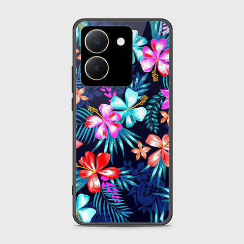 Vivo Y27s Cover- Floral Series - HQ Ultra Shine Premium Infinity Glass Soft Silicon Borders Case