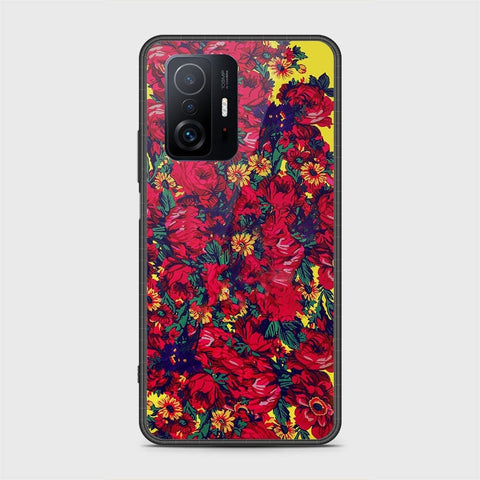 Xiaomi 11T Pro Cover- Floral Series - HQ Ultra Shine Premium Infinity Glass Soft Silicon Borders Case