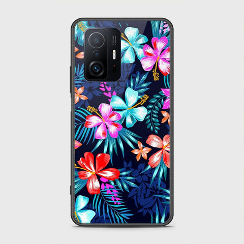 Xiaomi 11T Pro Cover- Floral Series - HQ Ultra Shine Premium Infinity Glass Soft Silicon Borders Case