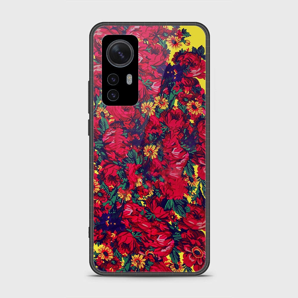 Xiaomi 12X Cover- Floral Series - HQ Ultra Shine Premium Infinity Glass Soft Silicon Borders Case