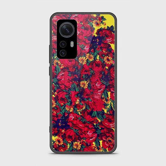 Xiaomi 12X Cover- Floral Series - HQ Ultra Shine Premium Infinity Glass Soft Silicon Borders Case