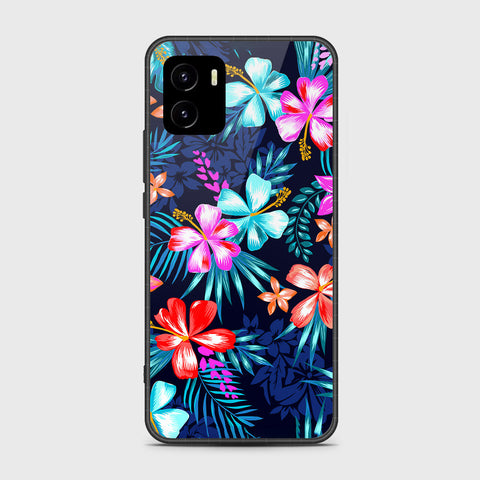 Vivo Y10 Cover- Floral Series - HQ Ultra Shine Premium Infinity Glass Soft Silicon Borders Case