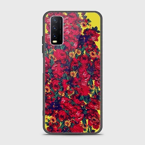 Vivo Y20T Cover - Floral Series - HQ Ultra Shine Premium Infinity Glass Soft Silicon Borders Case