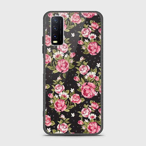 Vivo Y20T Cover - Floral Series - HQ Ultra Shine Premium Infinity Glass Soft Silicon Borders Case