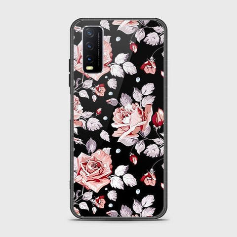 Vivo Y12a Cover - Floral Series - HQ Ultra Shine Premium Infinity Glass Soft Silicon Borders Case