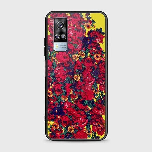 Vivo Y31 Cover - Floral Series - HQ Ultra Shine Premium Infinity Glass Soft Silicon Borders Case