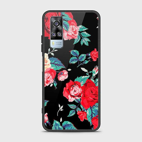 Vivo Y51a Cover - Floral Series - HQ Ultra Shine Premium Infinity Glass Soft Silicon Borders Case