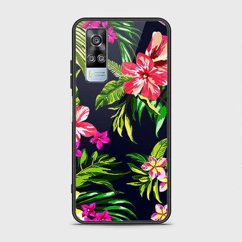 Vivo Y51a Cover - Floral Series - HQ Ultra Shine Premium Infinity Glass Soft Silicon Borders Case