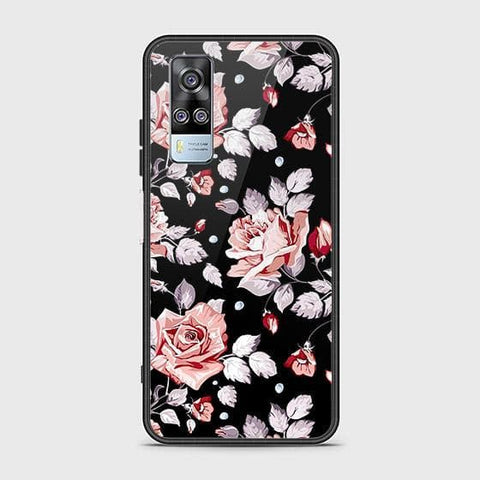 Vivo Y51a Cover - Floral Series - HQ Ultra Shine Premium Infinity Glass Soft Silicon Borders Case