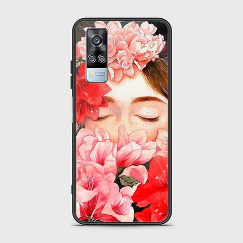 Vivo Y51a Cover - Floral Series - HQ Ultra Shine Premium Infinity Glass Soft Silicon Borders Case