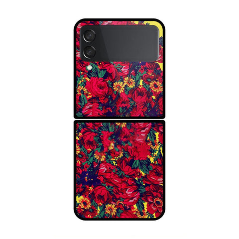 Samsung Galaxy Z Flip 3 5G Cover- Floral Series - HQ Premium Shine Durable Shatterproof Case