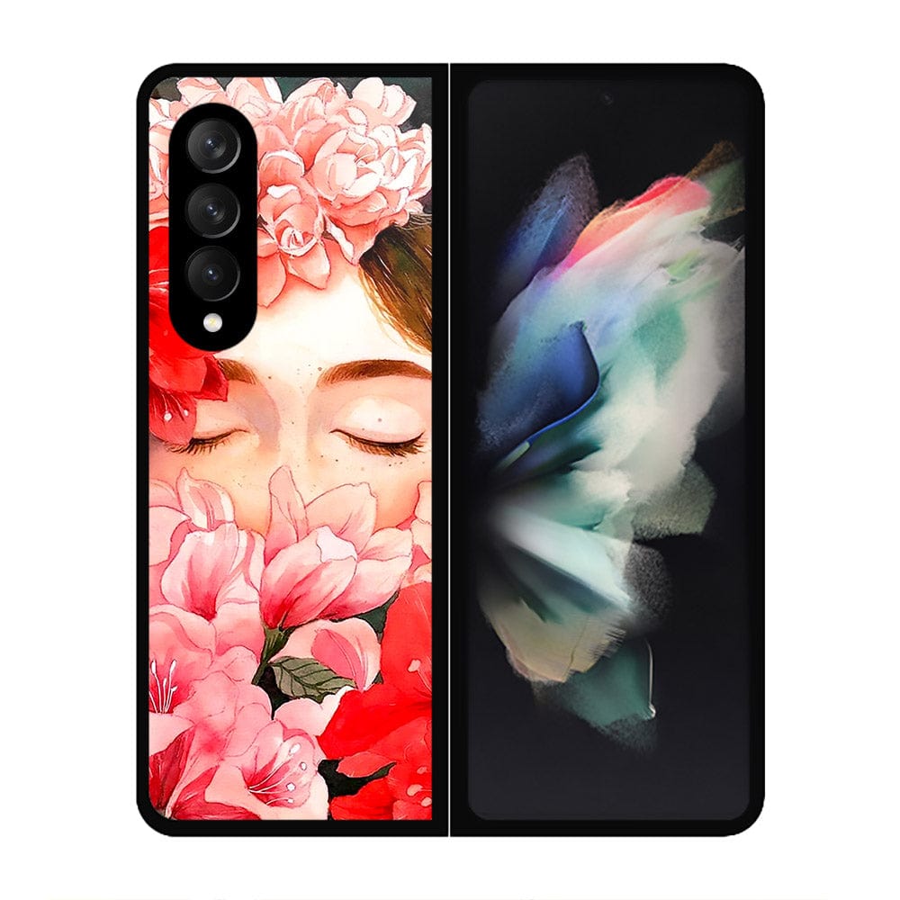 Samsung Galaxy Z Fold 3 5G Cover- Floral Series - HQ Premium Shine Durable Shatterproof Case - Soft Silicon Borders (Fast Delivery) (A)