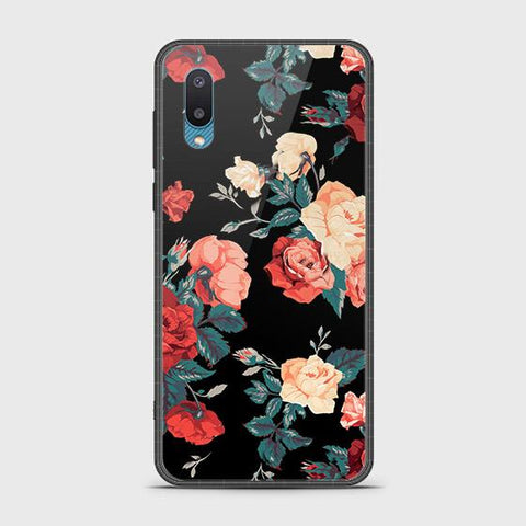 Samsung Galaxy A02 Cover - Floral Series 2 - HQ Ultra Shine Premium Infinity Glass Soft Silicon Borders Case