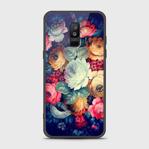 Samsung Galaxy A6 Plus 2018 Cover- Floral Series 2 - HQ Ultra Shine Premium Infinity Glass Soft Silicon Borders Case