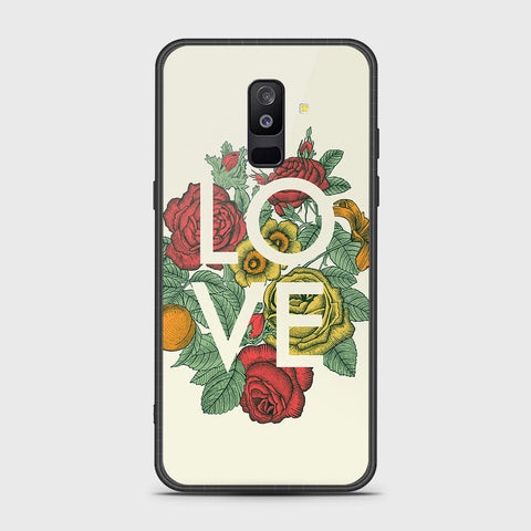 Samsung Galaxy A6 Plus 2018 Cover- Floral Series 2 - HQ Ultra Shine Premium Infinity Glass Soft Silicon Borders Case