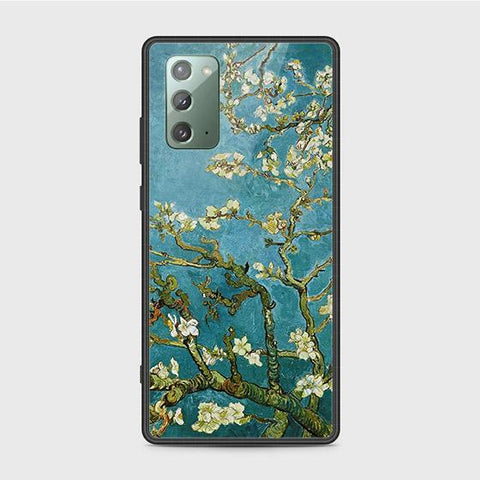 Samsung Galaxy Note 20 Cover - Floral Series 2 - HQ Ultra Shine Premium Infinity Glass Soft Silicon Borders Case