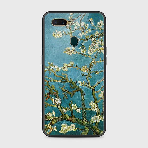 Oppo A7 Cover - Floral Series 2 - HQ Ultra Shine Premium Infinity Glass Soft Silicon Borders Case