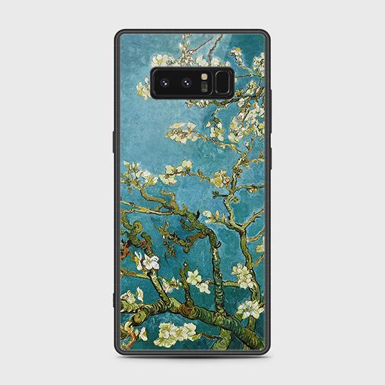 Samsung Galaxy Note 8 Cover - Floral Series 2 - HQ Ultra Shine Premium Infinity Glass Soft Silicon Borders Case