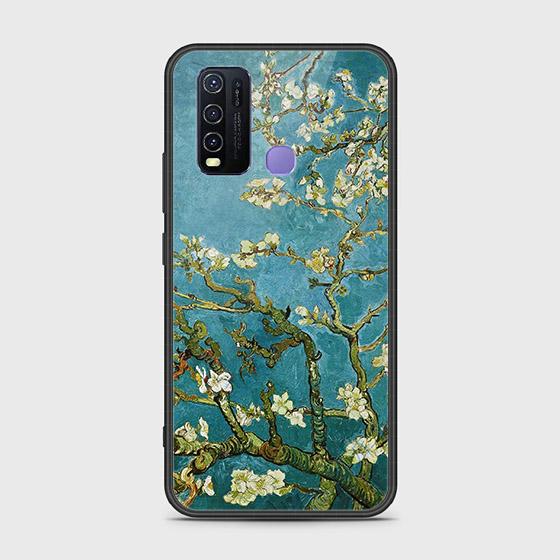 Vivo Y30 Cover - Floral Series 2 - HQ Ultra Shine Premium Infinity Glass Soft Silicon Borders Case