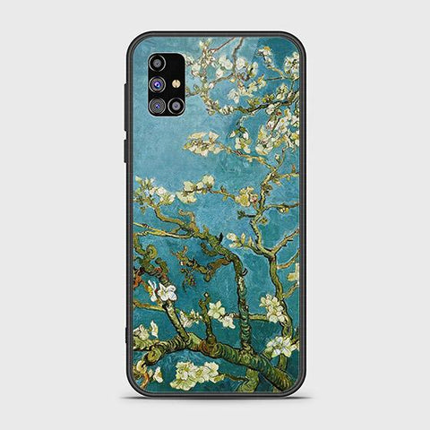 Samsung Galaxy M02s Cover - Floral Series 2 - HQ Ultra Shine Premium Infinity Glass Soft Silicon Borders Case