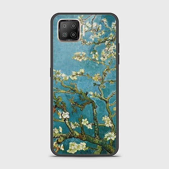 Oppo F17 Cover - Floral Series 2 - HQ Ultra Shine Premium Infinity Glass Soft Silicon Borders Case