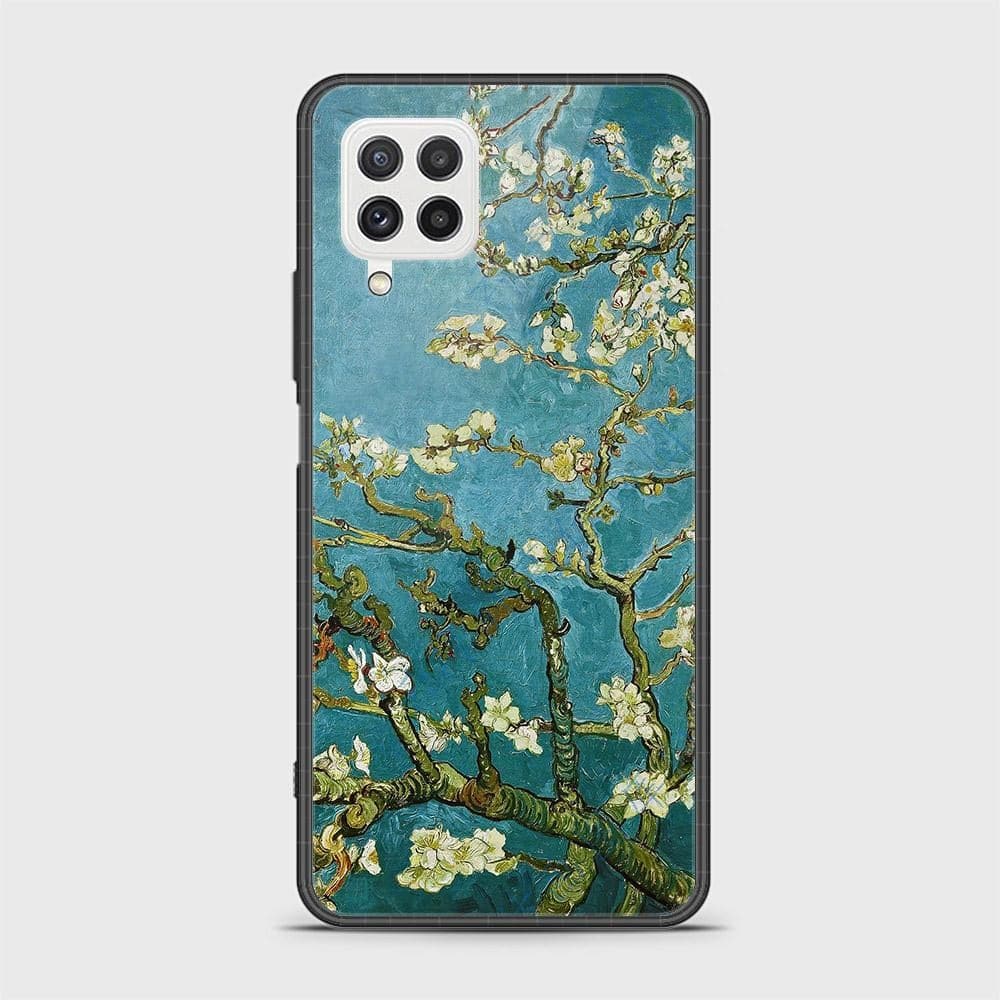 Samsung Galaxy A22 Cover- Floral Series 2 - HQ Ultra Shine Premium Infinity Glass Soft Silicon Borders Case