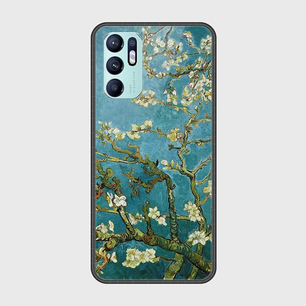 Oppo Reno 6 Cover - Floral Series 2 - HQ Ultra Shine Premium Infinity Glass Soft Silicon Borders Case