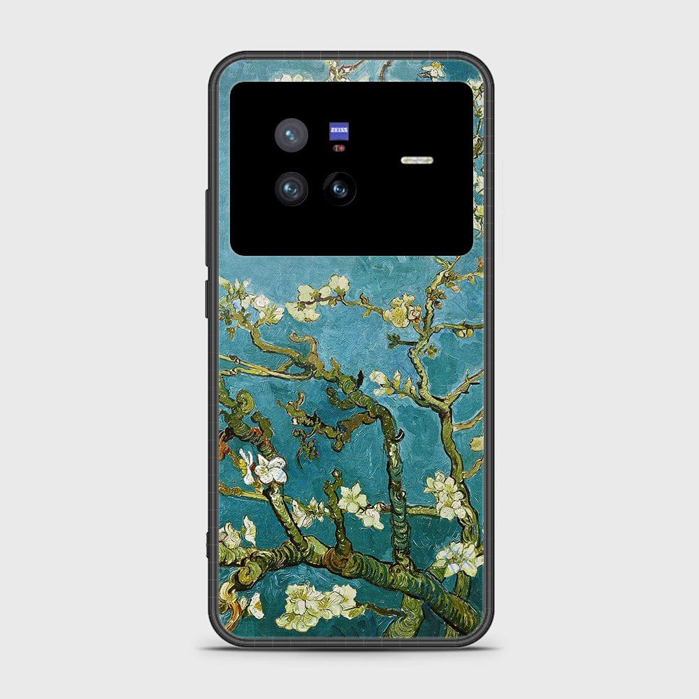 Vivo X80 Cover- Floral Series 2 - HQ Ultra Shine Premium Infinity Glass Soft Silicon Borders Case