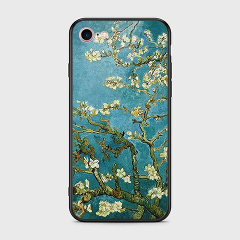 iPhone 8 Cover - Floral Series 2 - HQ Ultra Shine Premium Infinity Glass Soft Silicon Borders Case