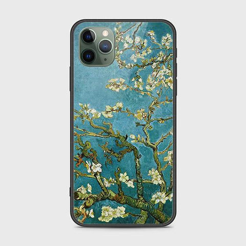 iPhone 11 Pro Max Cover - Floral Series 2 - HQ Ultra Shine Premium Infinity Glass Soft Silicon Borders Case