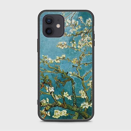 iPhone 12 Cover - Floral Series 2 - HQ Ultra Shine Premium Infinity Glass Soft Silicon Borders Case