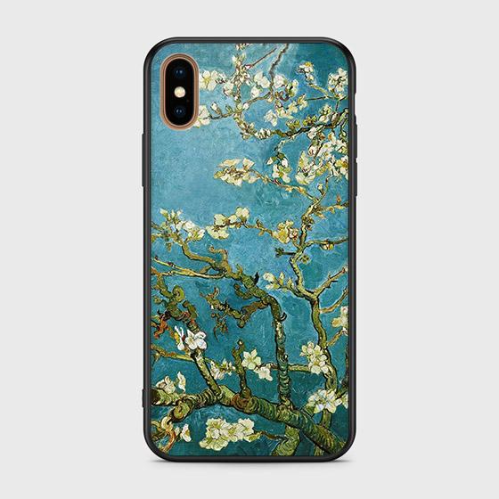 iPhone X Cover - Floral Series 2 - HQ Ultra Shine Premium Infinity Glass Soft Silicon Borders Case