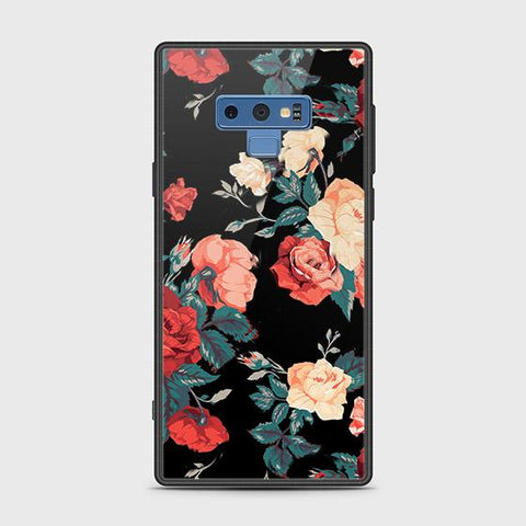 Samsung Galaxy Note 9 Cover - Floral Series 2 - HQ Ultra Shine Premium Infinity Glass Soft Silicon Borders Case