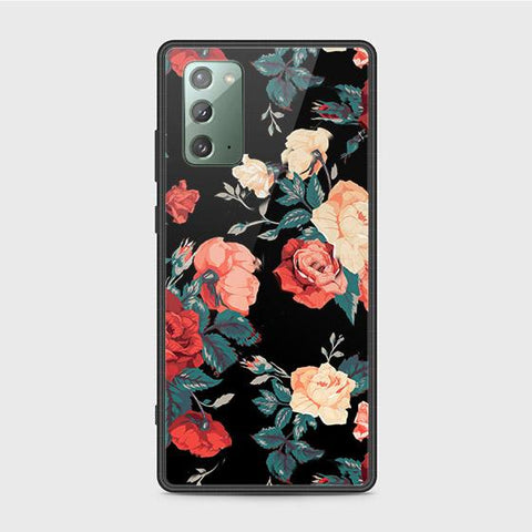 Samsung Galaxy Note 20 Cover - Floral Series 2 - HQ Ultra Shine Premium Infinity Glass Soft Silicon Borders Case