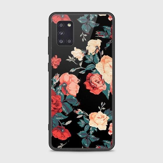 Samsung Galaxy A31 Cover - Floral Series 2 - HQ Ultra Shine Premium Infinity Glass Soft Silicon Borders Case