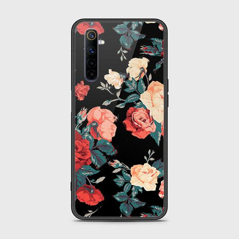 Realme 6 Cover - Floral Series 2 - HQ Ultra Shine Premium Infinity Glass Soft Silicon Borders Case