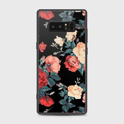 Samsung Galaxy Note 8 Cover - Floral Series 2 - HQ Ultra Shine Premium Infinity Glass Soft Silicon Borders Case