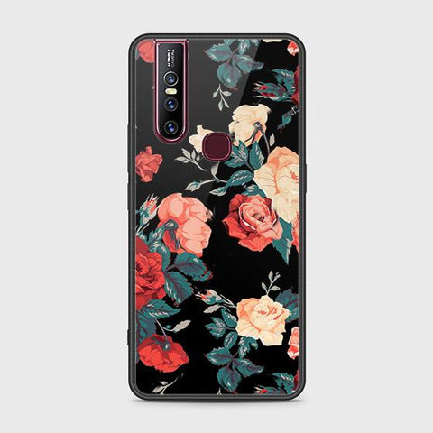 Vivo V15 Cover - Floral Series 2 - HQ Ultra Shine Premium Infinity Glass Soft Silicon Borders Case