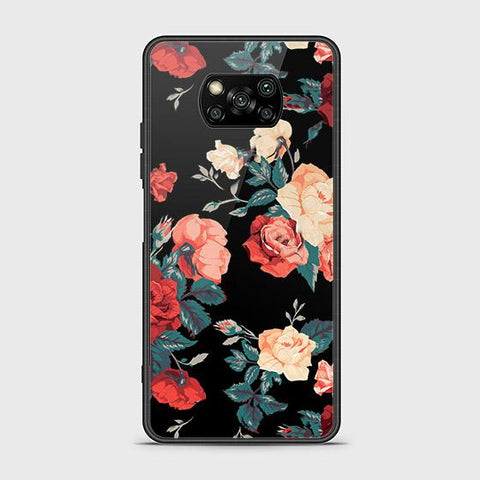 Xiaomi Poco X3 Cover - Floral Series 2 - HQ Ultra Shine Premium Infinity Glass Soft Silicon Borders Case