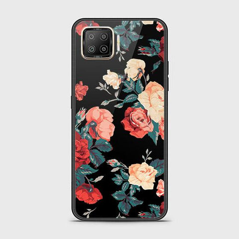 Oppo F17 Cover - Floral Series 2 - HQ Ultra Shine Premium Infinity Glass Soft Silicon Borders Case