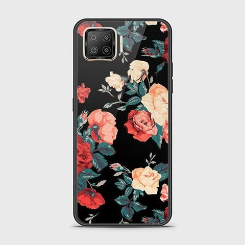 Oppo F17 Pro Cover - Floral Series 2 - HQ Ultra Shine Premium Infinity Glass Soft Silicon Borders Case