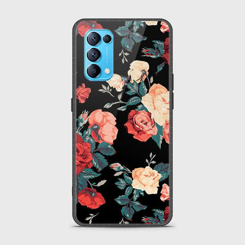 Oppo Reno 5 5G Cover - Floral Series 2 - HQ Ultra Shine Premium Infinity Glass Soft Silicon Borders Case