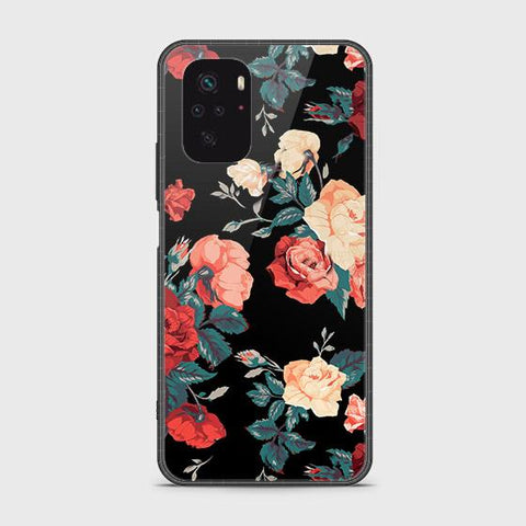 Xiaomi Redmi Note 10S Cover - Floral Series 2 - HQ Ultra Shine Premium Infinity Glass Soft Silicon Borders Case