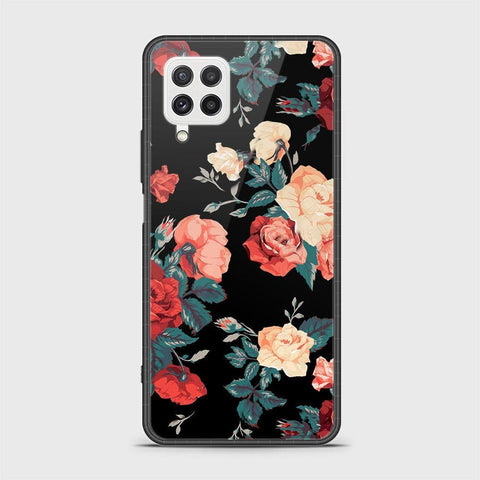 Samsung Galaxy M22 Cover- Floral Series 2 - HQ Ultra Shine Premium Infinity Glass Soft Silicon Borders Case